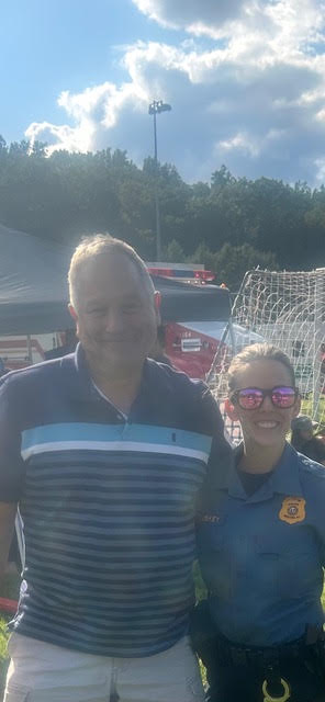 Hopatcong Police Chief Meghan McCluskey with Safely Back Home founder Paul Jetter.
